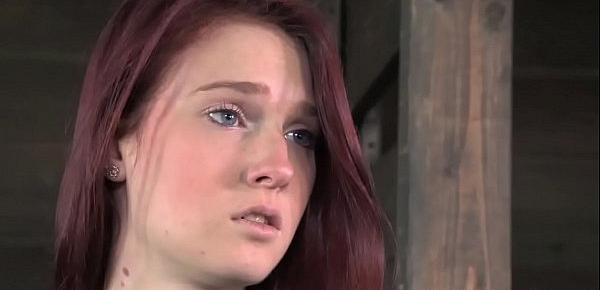  Clit pierced redhead sub flogged and toyed